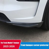 Protection d'angle de pare-chocs avant en ABS noir pour Tesla Model Y Juniper 2025 2026 – Composant de protection extérieur