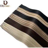 Diyomo Genius Weft Human Hair Extensions 100G Remy Human Hair Invisible Brazilian Hair Extensions Hair Bundles