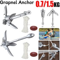 0.7/1.5KG Grapnel Anchor With 65ft Marine Rope And Buoy Foldable Kayak Anchor Boat Anchor For Kayak Canoe Paddle Board Accessory