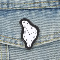 Salvador Dali Inspired Enamel Pins Surrealist Art Brooch Melting Clock Lapel Badge Abstract Jewelry Accessory Gifts For Friends