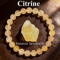 Natural Stone Citrine Beaded Bracelet 6 8 10mm Genuine Citrine Crystal Reiki Bracelet Vitality Charm Healing Handmade Jewelry