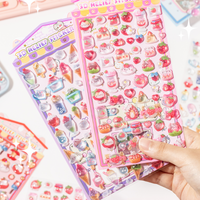 Mr. Paper Sweet Candy Party Stickers, 7 Styles 3D Embossed Decals for Notebook Phone Case Photo Album Dairy Guka Decoration