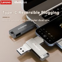 Lenovo Dual Color USB 3.2 Type-C Flash Drive, Metal High Speed Dual Interface Memory Stick for Office & Daily Use