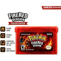Pokemon FireRed Version GBA Game Cartridge English Version Flash Save Transparent Red Shell for GBASP NDS Lite