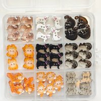 90-Pack Boxed Cat Buttons - Black & White Cartoon Animal Buttons for Sweaters, Cardigans, DIY Sewing & Scrapbooking