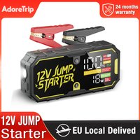 AdoreTrip 12V Tragbarer Auto-Starthilfe-Booster 620CCA für 7,0L Benzin- und 4,0L Diesel-Motoren, Starthilfe bei 0V-Leerlaufbatterie mit 3,7 Zoll LCD-Display, Notstrom-Paket