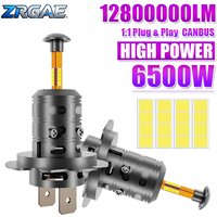 2PCS H7 360° LED Headlight Bulb 6500W 12800000LM Headlamp For Car H7 LED Canbus Error Free With Fan Plug Play Turbo Lamp 12V 24V