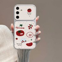 For Samsung Galaxy S26 Ultra Case Samsung S23 Ultra S24 S25 FE S26 Plus A57 5G A56 A55 A54 A53 Case Tomato Pattern Leather Cover