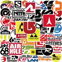 50pcs Cool Cartoon Ski Brand Logo Stickers For Laptop Phone Luggage Guitar Snowboard Waterproof Graffiti Vinyl Decals