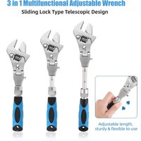 Multifunction 5 In 1 Torque Wrench 10 Inch Adjustable Ratchet Wrench 180 Degree Folding Spanner Mini Spanners Home Repair Tools