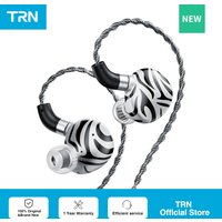 TRN New White Tiger In Ear Earphones Hybrid Dual Dynamic Driver + Planar Diaphragm Headphones