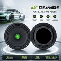 1 Pair 6.5-inch Car Speakers MAX 380W HIFI Sound Quality Sound Box Universal Model Coaxial Speakers Car Audio Modification