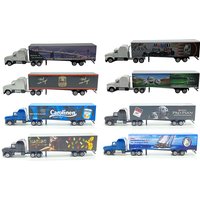 2Pcs HO Scale 1:87 Truck Container Model ABS Trailing Truck Sand Table Scene Layout Vehicle Diorama kits Random Colors