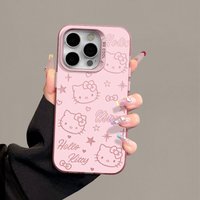 Sanrio Cartoon Cute Hello Kitty Phone Case for iPhone 17 16 15 14 ProMax XR X XS 7 8 13 14 Pro Max 15 Plus Matte IMD Laser Cover