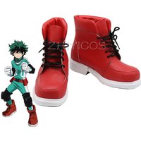 New My Hero Academia Izuku Midoriya Cosplay Shoes My Hero Academia Cosplay Boots Lace-up PU Leather Carnival Halloween Shoes