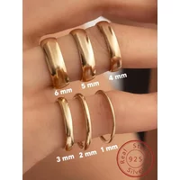 925 Sterling Silver Plain 1mm 2mm 3mm 4mm Aperture Fashionable Ring For Women Daily Wear Party High Quality Fine Jewelry