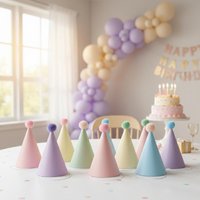 10 Colorful Birthday Party Hats | Macaron Cone Hats, Perfect For Birthdays And Parties