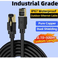 BYXGD Cat6a Industrial Ethernet Cable S/FTP Double Shielded Drag Chain Cable 26AWG Pure Copper IP67 Waterproof Oil Resistant