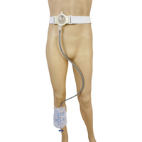 Two-piece glue-free silicone clear excretostomy bag urine collection set