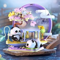 SEMBO Panda Building Blocks Chinese Style Creative Cultural Scene Children's Educational Assembly Model Trendy Toy Ornament Gift