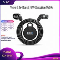 7.4KW 32A Type 2 to Type 2 EV Charging Cable 3.5M-Max 25M IEC 621962 Electric Car Charger Cable For Home Public Charging Station