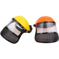 1 Pc Garden Grass Trimmer Safety Helmet Hat With Full Face Mesh Protective Mask For Logging Brush Cutter Forestry Protection