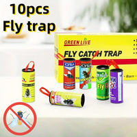 10 green live fly traps-powerful fly stickers, suitable for home, garden and indoor use-do not need electricity