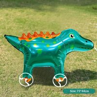 New 1/3Pcs Sika Deer Lion Triceratops Crocodile Rooster Walking Animal Balloons Large Animal Balloon With Wheels For Kids