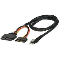 PCIE Slimline SAS 4.0 38pin SFF-8654 4i to NVMe U.2 SFF-8639 with 15P SATA Male Cable