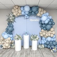 141pcs Grey Blue Balloon Arch Kit Sand White Balloon Gender Reveal Anniversary Wedding Babyshower Party Decoration