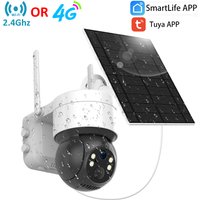 2.4Ghz WiFi/4G LTE Sim Card Tuya SmartLife 3MP Outdoor Motion Tracking Color Night Vision Surveillance Battery Solar CCTV Camera