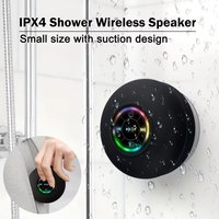 New Bathroom Waterproof Wireless LED Bluetooth Speaker Mini Portable Strong Suction Cup Speaker Outdoor Sports Stereo Speaker