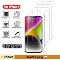 1/3/5PCS HD Tempered Glass For iPhone 17 16 Pro Max 16e 15 14 13 12 Screen Protector Film For iPhone 11 13 Mini Protective Glass