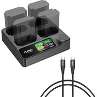 Toprig PD 100W 4-CH NP-FZ100 Fast Charger Color LCD display with LCD Display for Sony NP-FZ100 battery,Battery under-voltage