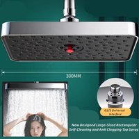 New Square Self Cleaning Descaling Supercharge Ceiling Mounted Shower Head 30CM Big Panel High Pressure Large Flow Shower