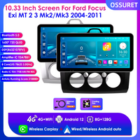 10.33 "kabelloses Carplay für Ford Focus MK2 2013-2017 Android Auto Auto Multimedia Player GPS Navigation BT RDS DSP 4G 2 Din Radio
