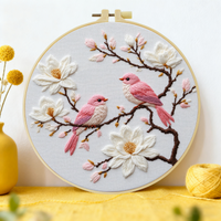 1pc 20X20CM/15X15CM 7.87/6.3inch The bird on the branch Embroidery Starter Kit DIY kit DIY embroidery kit manualidades