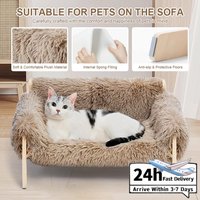 Raised Plush Pet Sofa & Removable Cover Pet Sofa Lounging Bed Pet Couch Bed Suitable for Kitty Puppy Or Small/Medium Animal