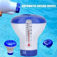 Swimming Pool Pill Floating Cup With Thermometer Swimming Pool Floating Chemical Chlorine Dispenser Cleaning Floating Sterilize