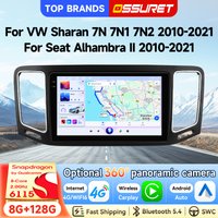 OSSURET Schneller Versand 2 Din 9 Zoll Android 15 GPS-Navigation Autoradio für VW Sharan 7N 7N1 7N 2/Seat Alhambra II 2010-2021 Autoradio CarPlay Android Auto SWC DSP Radio 4G Wifi RDS Bluetooth Audio