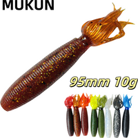 MUKUN Fat Ika Soft Fishing Lure 95mm 10g 4Pcs/Bag Easy Shiner Shad Bait Silicone Swimbait For Perch Black Bass Zander Pesca