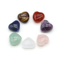 7pcs 15mm Natural Stone Crystal Agate Heart Aura Rune Yoga Stone Chakra Loose Beads for Jewelry Making Supplies DIY Accessories