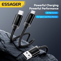 Essager Micro USB Cable Type C Cable 2.4A Fast Charger Data 2 in 1 Quick Charging Cord For Macbook OPPO VIVO Samsung Xiaomi POCO