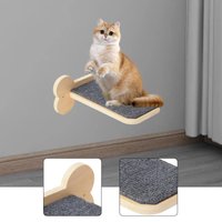 Cat Wall Shelf and Perch Multi Functional Wooden Climbing Stair Lounger for Indoor Cats Gym and Rest Area