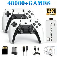 Bezprzewodowa konsola do gier M15 4K z ponad 40 000 grami, kartą TF o pojemności 64 GB i dwoma kontrolerami 2.4G, kompatybilna z grami PS1/Arcade i klasycznymi grami.