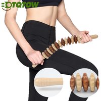 1PC Wooden Cellulite Massager - Body Shaping, Lymphatic Drainage & Muscle Relief - Bendable Massage Roller for Slimming & Relaxa