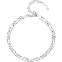 New 925 sterling Silver Bracelets Anklet Beautiful 4MM chain for Women men Wedding Pretty designer Jewelry Fashion Holiday gifts