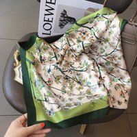 70*70cm Flower Silk Square Scarf Women Satin Shawl Wrap Hijab Female Hair Band Wrist Luxury Headkerchief Echarpe fashion Bandana