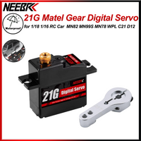 NEEBRC 21g Digital Servo Metal Gear Waterproof for 1:18 1:16 RC Car HYPER GO WLTOYS 144001 MN82 MN99S MN78 MN168 WPL C14 C21 D12