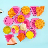 Bread Cake Silicone Mold Waffle Croissant Toast Snack Baking Resin Mold DIY Craft Soap Aromatherapy Candle Making Mould
